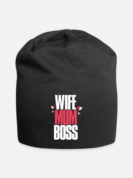 Frau Mama Boss - Jersey-Beanie - Schwarz