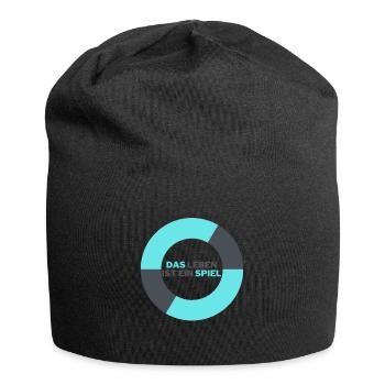 Das Leben ist ein spiel - Jersey-Beanie - Schwarz - Vorne