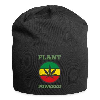 PLANT POWERED Hemp/Cannabis Leaf Vegan/Vegetarian - Jersey Beanie - black - Front