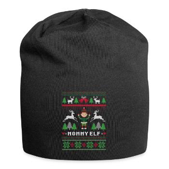 Mama Elf Hässliche Weihnachten - Jersey-Beanie - Schwarz - Vorne