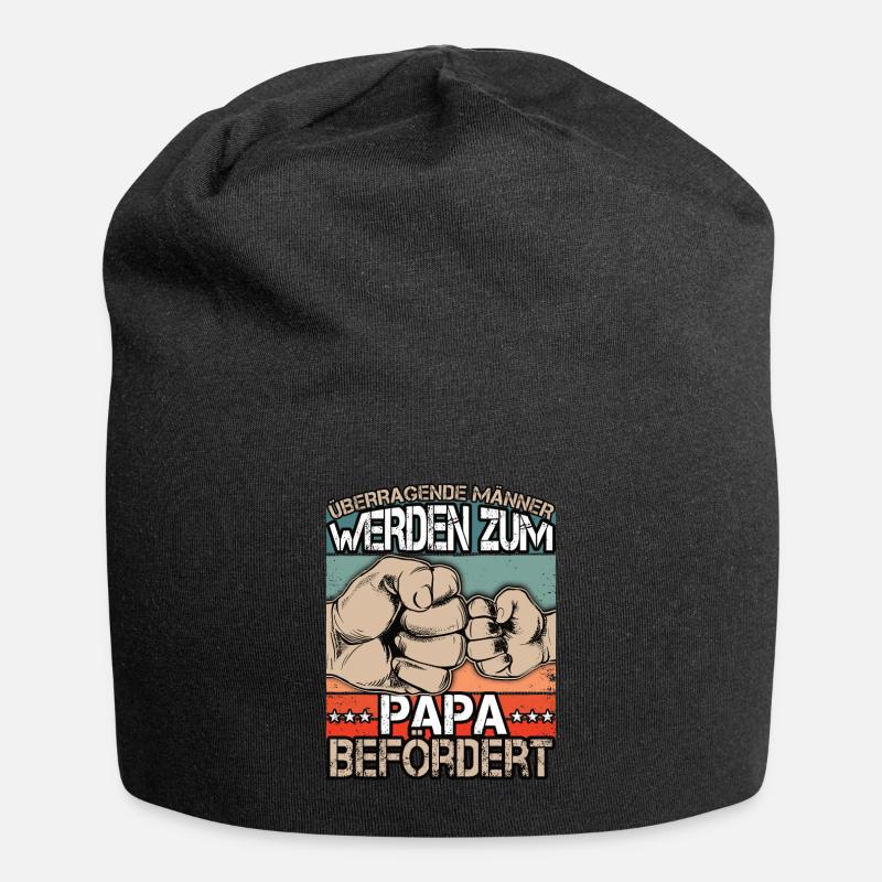 Spruch|Großartige Männer werden zum Papa Befördert - Jersey-Beanie - Schwarz