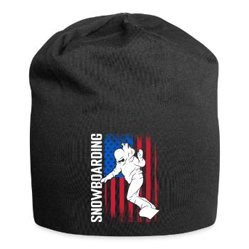 Snowboarder Snow Ski Holiday Pistensau - Jersey Beanie - black - Front