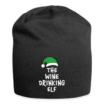 Der Wein trinkende Elf - Jersey-Beanie - Schwarz - Vorne