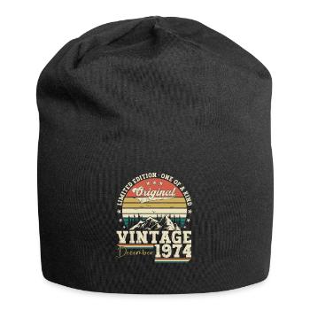 Original December 1974 48th birthday gift - Jersey Beanie - black - Front