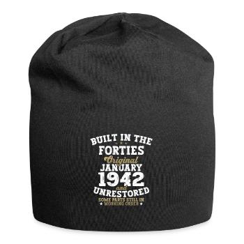 Né 1942 Janvier 81ème anniversaire Homme cadeau - Bonnet en jersey - noir - Devant