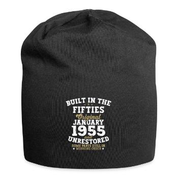 Né en 1955 janvier 68e anniversaire cadeau homme - Bonnet en jersey - noir - Devant