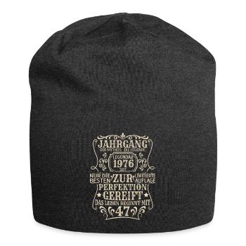 Geburtstagsgeschenk Geboren 1976 47 Jahre - Jersey-Beanie - Anthrazit - Vorne