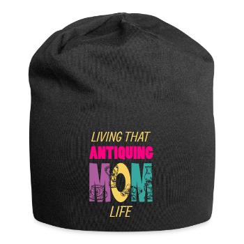 Living That Antiquing Mom Life Antiques Mama - Jersey Beanie - black - Front
