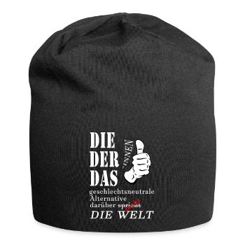 DIE DER DAS über die die Welt spricht lacht Gender - Jersey-Beanie - Schwarz - Vorne