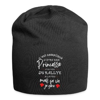 Compliqué d être Princesse et faire du Rallye - Bonnet en jersey - noir - Devant