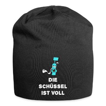Toilette Klo WC Kacken Schüssel voll - Jersey-Beanie - Schwarz - Vorne