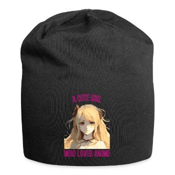Cute Anime Girl - Jersey-Beanie - Schwarz - Vorne