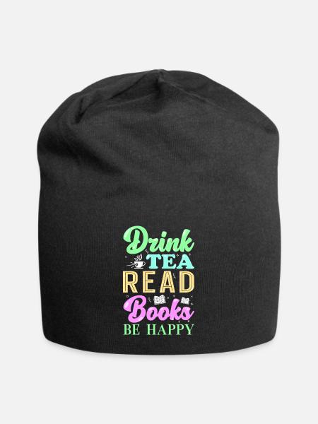 Lesen Bücher Tee - Jersey-Beanie - Schwarz