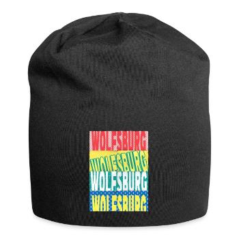 Wolfsburg Allemagne City Font Skyline - Bonnet en jersey - noir - Devant