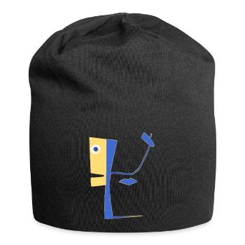 Unwirklicher Charakter - Jersey-Beanie - Schwarz - Vorne