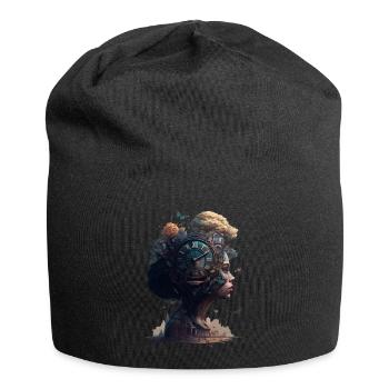 Zeit - Jersey-Beanie - Schwarz - Vorne