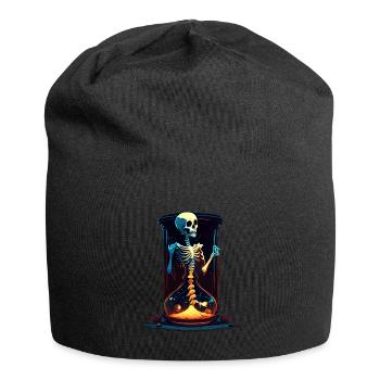 Menschliches Skelett als Sanduhr - Horror Comic - Jersey-Beanie - Schwarz - Vorne