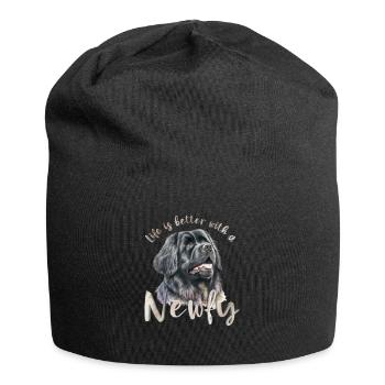 Neufundländer - Jersey-Beanie - Schwarz - Vorne