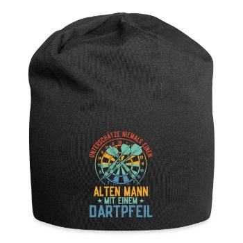 Unterschätze niemals einen alten Mann Darts Dartsp - Jersey-Beanie - Schwarz - Vorne