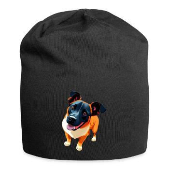 Schäfer Welpe Mischling Hund super süß - Jersey-Beanie - Schwarz - Vorne