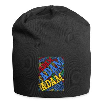 Adam t-shirt nuage de mots t-shirt idée cadeau - Bonnet en jersey - noir - Devant