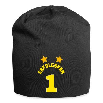 Erfolgsfan - macht sichtbar, was offensichtlich is - Jersey-Beanie - Schwarz - Vorne