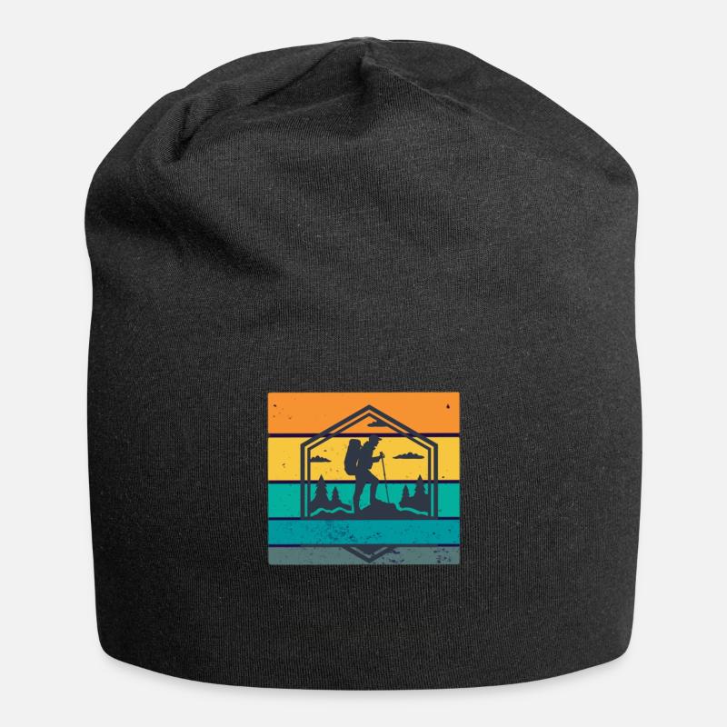 Bergsteigen retro - Jersey-Beanie - Schwarz