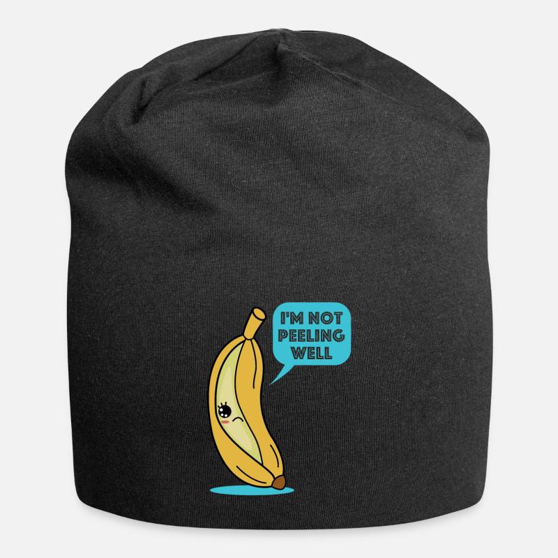 Ich schäle mich nicht gut| Banane, lustige Sprüche - Jersey-Beanie - Schwarz