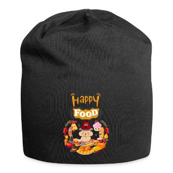 Glücklich essen, nicht gesund - Jersey-Beanie - Schwarz - Vorne