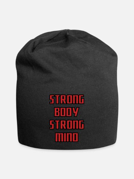 Strong Body Strong Mind - Jersey Beanie - black