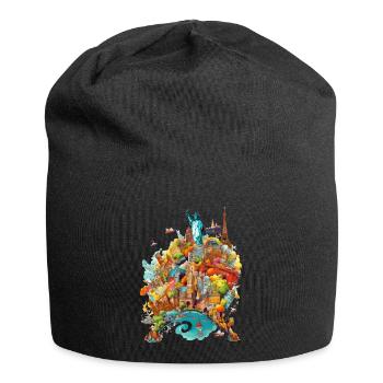 Les monument du monde n°3 - Bonnet en jersey - noir - Devant
