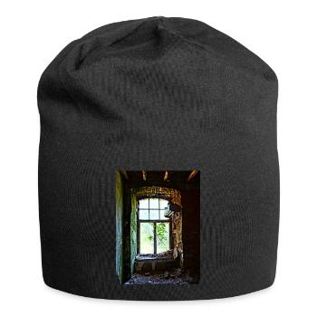 Urbex Photography | Colorful window with tree - Jersey Beanie - black - Front