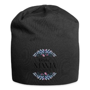 Beste Mama - Jersey-Beanie - Schwarz - Vorne