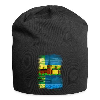 Stockholm Schweden Schweden Skandinavien Skandinavien - Jersey-Beanie - Schwarz - Vorne