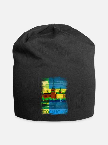 Stockholm Schweden Schweden Skandinavien Skandinavien - Jersey-Beanie - Schwarz