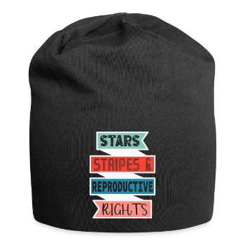 Star stripes and reproduction rights - Jersey Beanie - black - Front