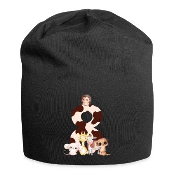 8-jähriges Jubiläum - achtes Jubiläum Tiere - Jersey-Beanie - Schwarz - Vorne