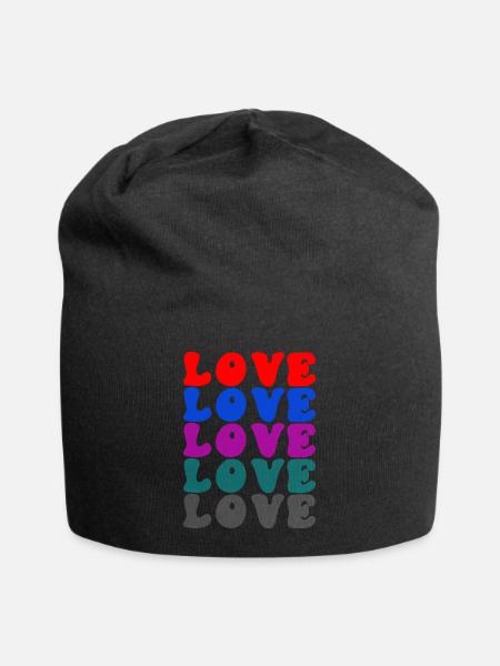 Love colorful - Jersey-Beanie - Schwarz