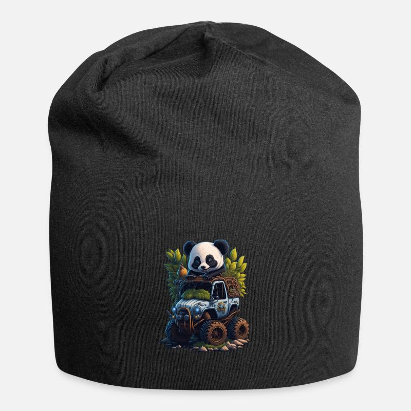 Panda Monstertruck - Jersey-Beanie - Schwarz
