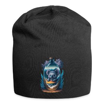 Koala In Flasche - Jersey-Beanie - Schwarz - Vorne