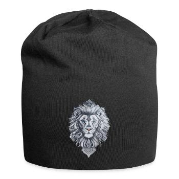 Maori-Tattoo im Löwenkopf-Stil - Jersey-Beanie - Schwarz - Vorne