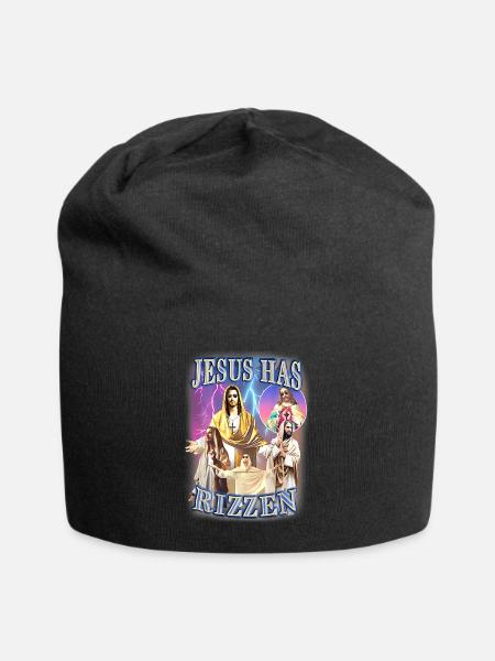 Jesus Has Rizzen - He Is Rizzen Jesus Rizz - Jersey-Beanie - Schwarz