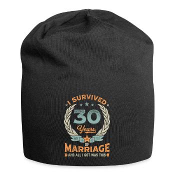 J’ai survécu à 30 ans de mariage - Bonnet en jersey - noir - Devant