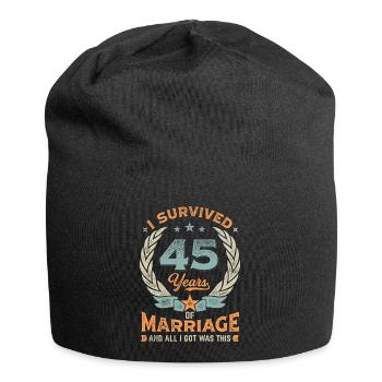 J’ai survécu à 45 ans de mariage - Bonnet en jersey - noir - Devant