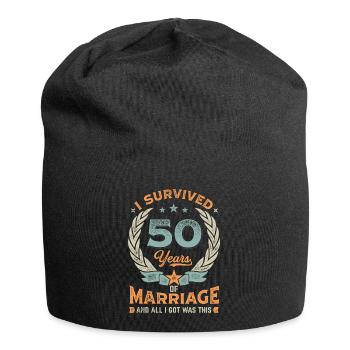 J’ai survécu à 50 ans de mariage - Bonnet en jersey - noir - Devant