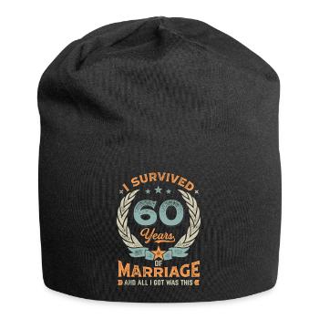 J’ai survécu à 60 ans de mariage - Bonnet en jersey - noir - Devant