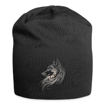 Wolf Silhouette Tribal Tattoo Style Animal Nature Fan - Bonnet en jersey - noir - Devant