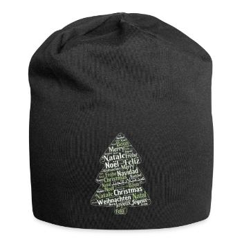 Weihnachtsbaum - Jersey-Beanie - Schwarz - Vorne