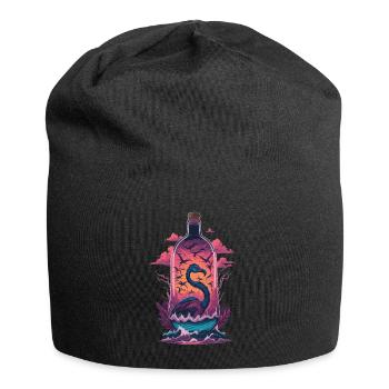 Flamingo Flasche - Jersey-Beanie - Schwarz - Vorne