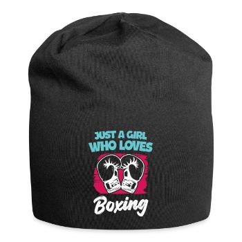 Just a Girl Who Loves Boxing - Jersey-Beanie - Schwarz - Vorne